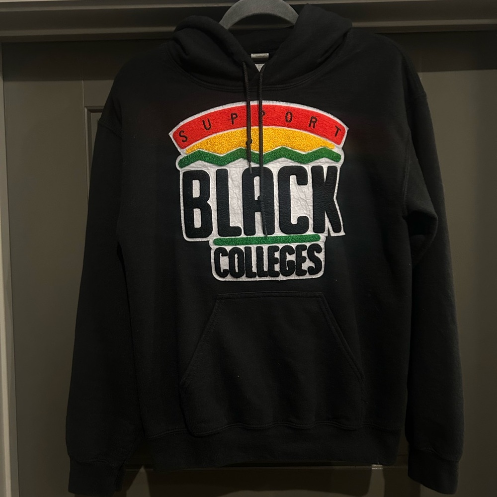 Gildan Black Hoodie with Colorful Support Design